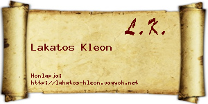 Lakatos Kleon névjegykártya